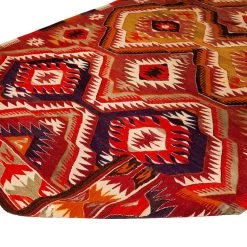 Red Vintage Flatweave Wool Rug - 4'7" X 9'2" -Home Comprehensive Shop 1604176 4