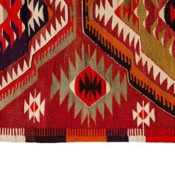 Red Vintage Flatweave Wool Rug - 4'7" X 9'2" -Home Comprehensive Shop 1604176 5
