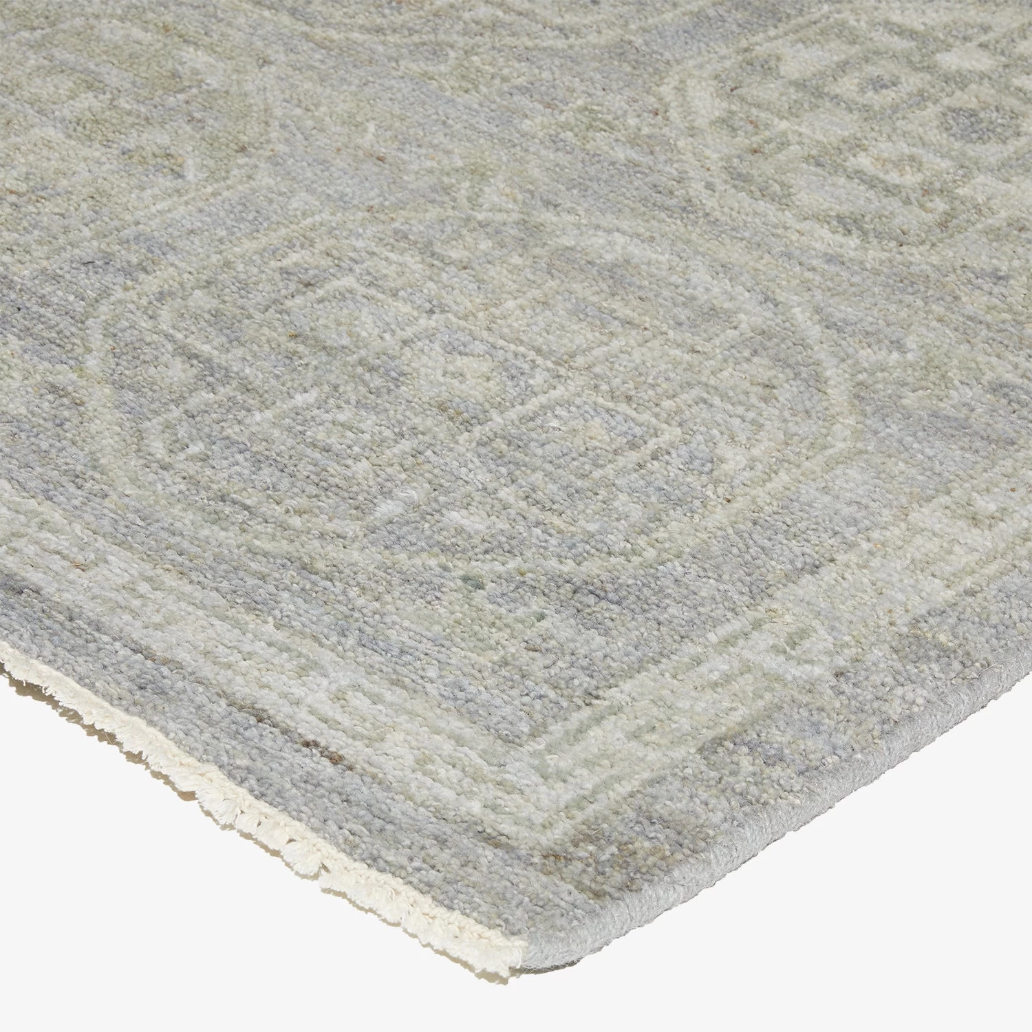 Grey Transitional Wool Rug - 7'1" X 9'1" 6 Grey Transitional Wool Rug - 7'1" X 9'1" - Image 4