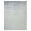 Blue Textured Silk Cotton Blend Rug - 9'1" X 11'1"