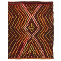 Multi Vintage Traditional Wool Rug - 5'5" X 6'9"