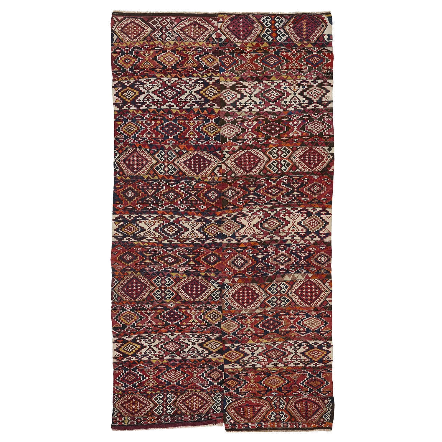 Red Vintage Wool Kilim Rug - 5'4"x 10'9" 3 Red Vintage Wool Kilim Rug - 5'4"x 10'9"
