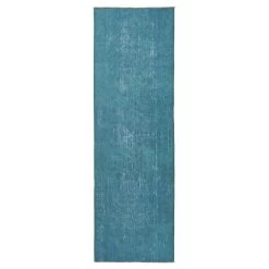 Blue Overdyed Wool Runner - 3'7" X 11'7"