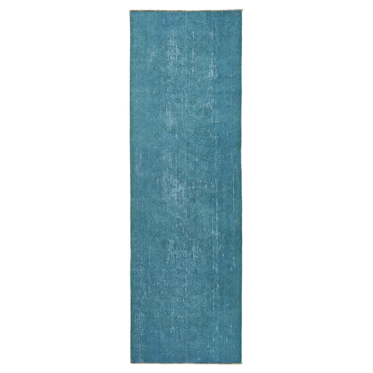 Blue Overdyed Wool Runner - 3'7" X 11'7" 3 Blue Overdyed Wool Runner - 3'7" X 11'7"