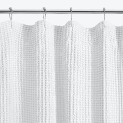 Simple Waffle Shower Curtain -Home Comprehensive Shop 1615832 046 white