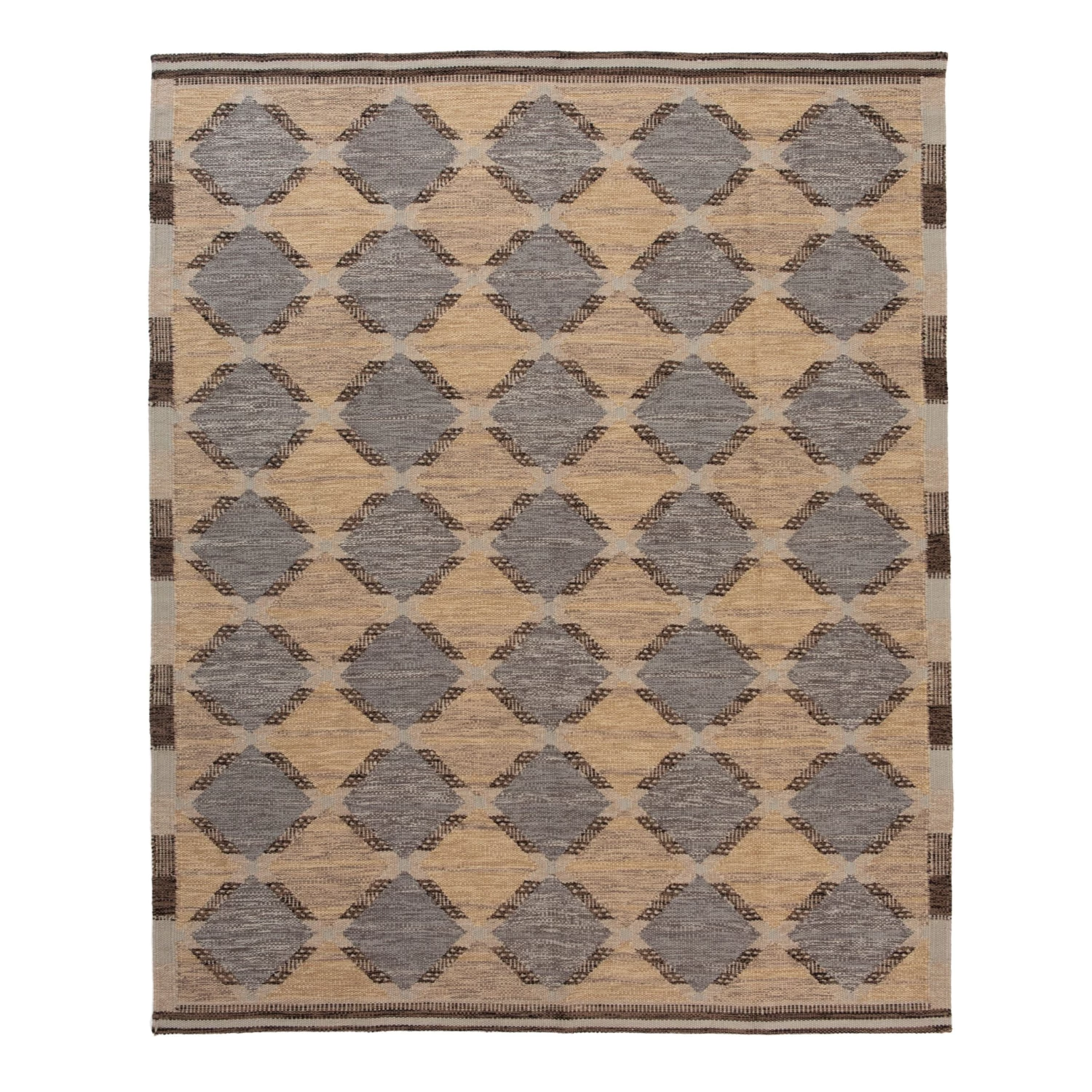 Flatweave Wool Cotton Silk Rug - 7'9" X 9'8" 3 Flatweave Wool Cotton Silk Rug - 7'9" X 9'8"