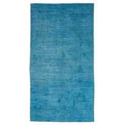 Blue Overdyed Wool Rug - 7'3" X 13'11"