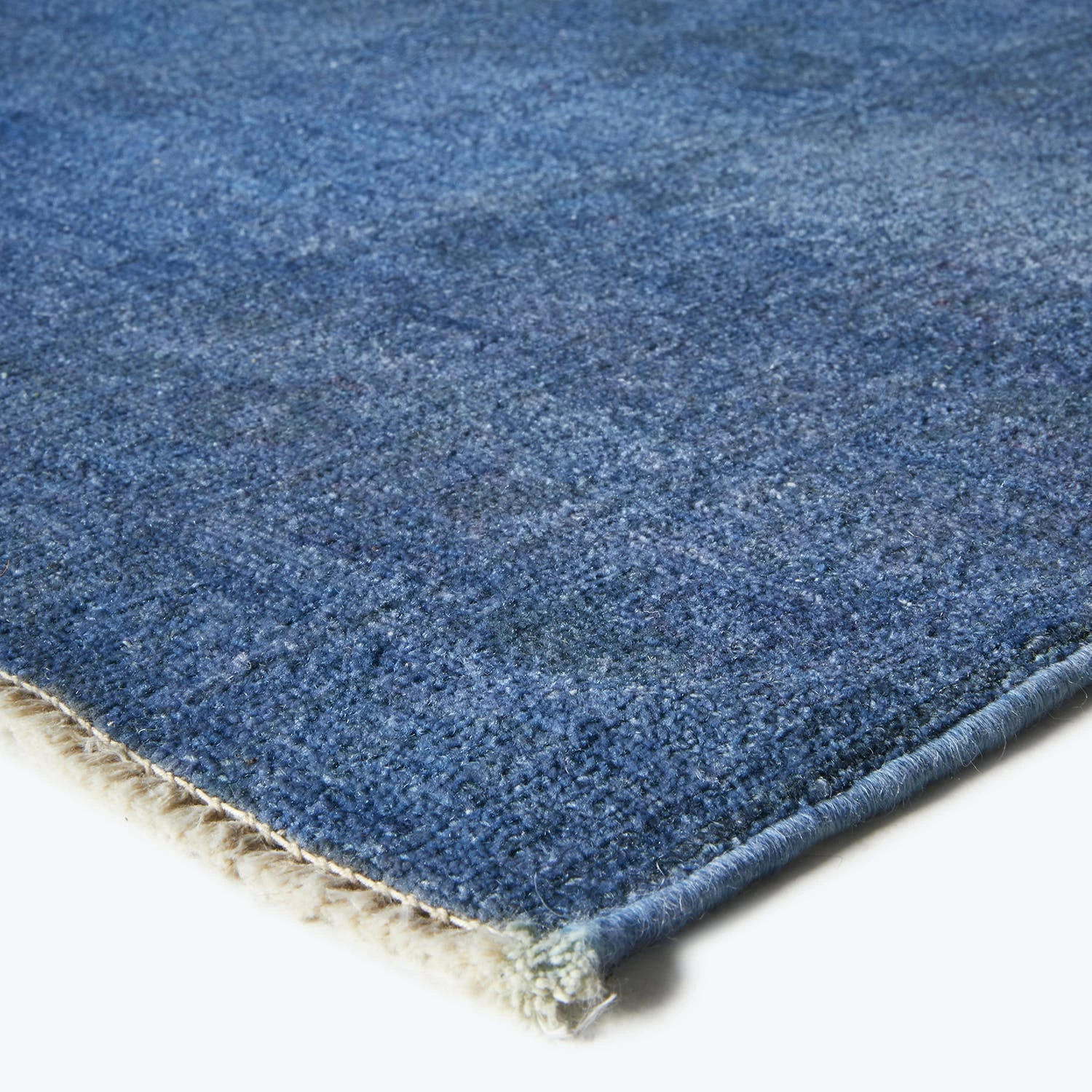 Blue Overdyed Wool Runner - 3'3" X 15'5" 5 Blue Overdyed Wool Runner - 3'3" X 15'5" - Image 3