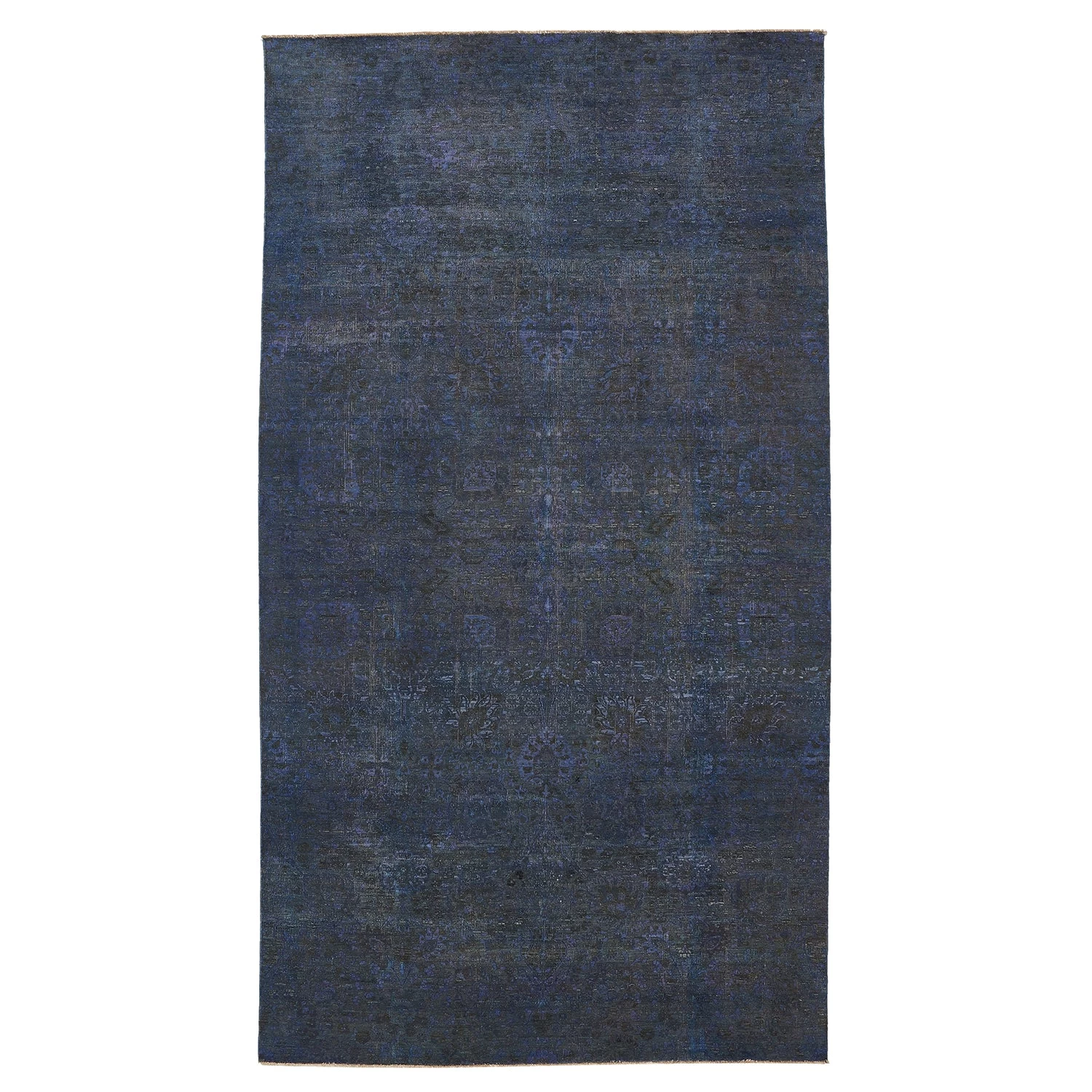Blue Overdyed Wool Rug - 6'7" X 12'1" 4 Blue Overdyed Wool Rug - 6'7" X 12'1" - Image 2