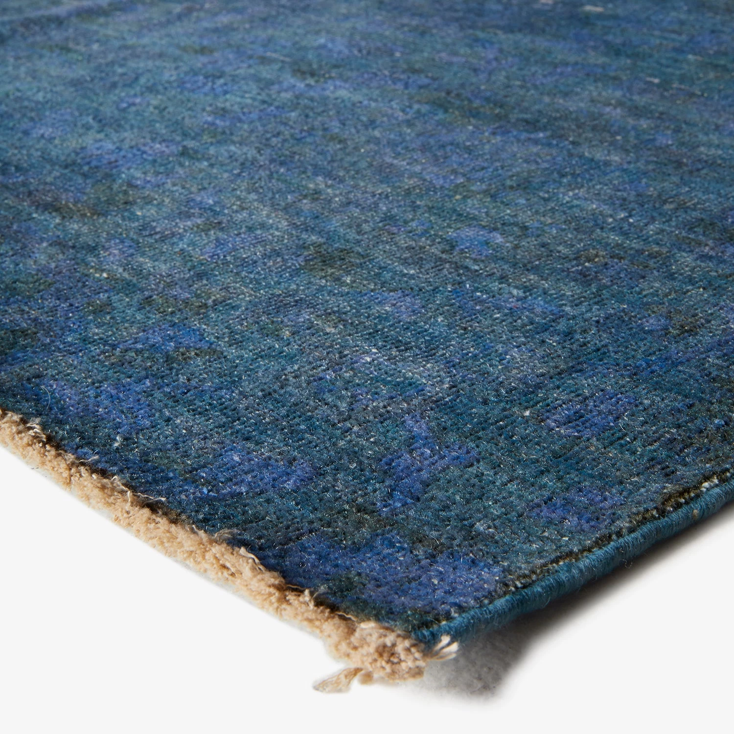 Blue Overdyed Wool Rug - 6'7" X 12'1" 6 Blue Overdyed Wool Rug - 6'7" X 12'1" - Image 4