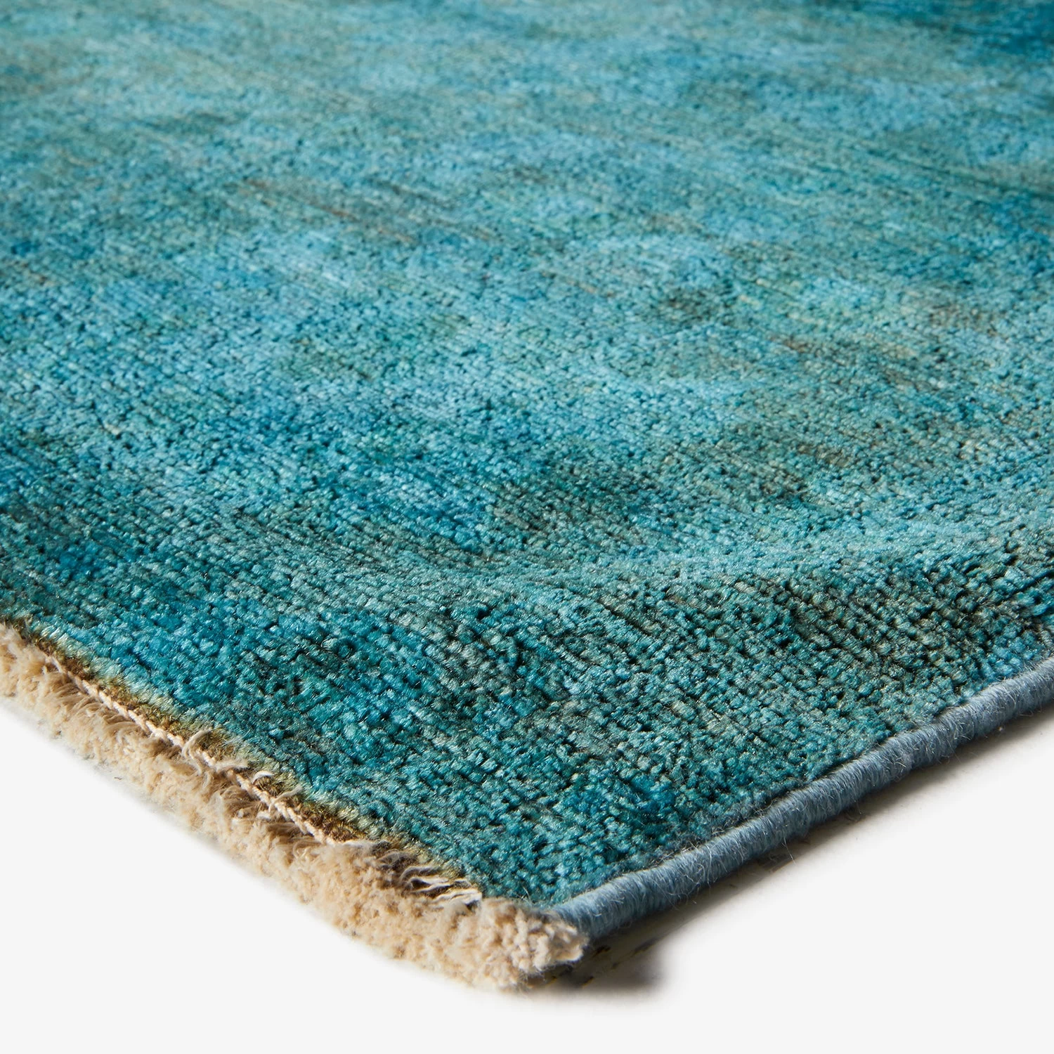 Green Overdyed Wool Rug - 4'4" X 10' 4 Green Overdyed Wool Rug - 4'4" X 10' - Image 2