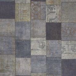 Grey Patchwork Wool Rug - 8'11" X 12'3" 6 Grey Patchwork Wool Rug - 8'11" X 12'3" -Home Comprehensive Shop 1619778 a