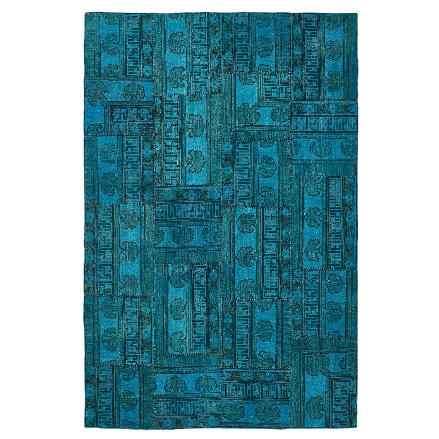 Blue Overdyed Wool Rug - 5'11" X 9' 3 Blue Overdyed Wool Rug - 5'11" X 9'