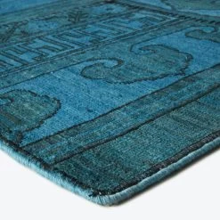 Blue Overdyed Wool Rug - 5'11" X 9' 7 Blue Overdyed Wool Rug - 5'11" X 9' -Home Comprehensive Shop 1619785 c
