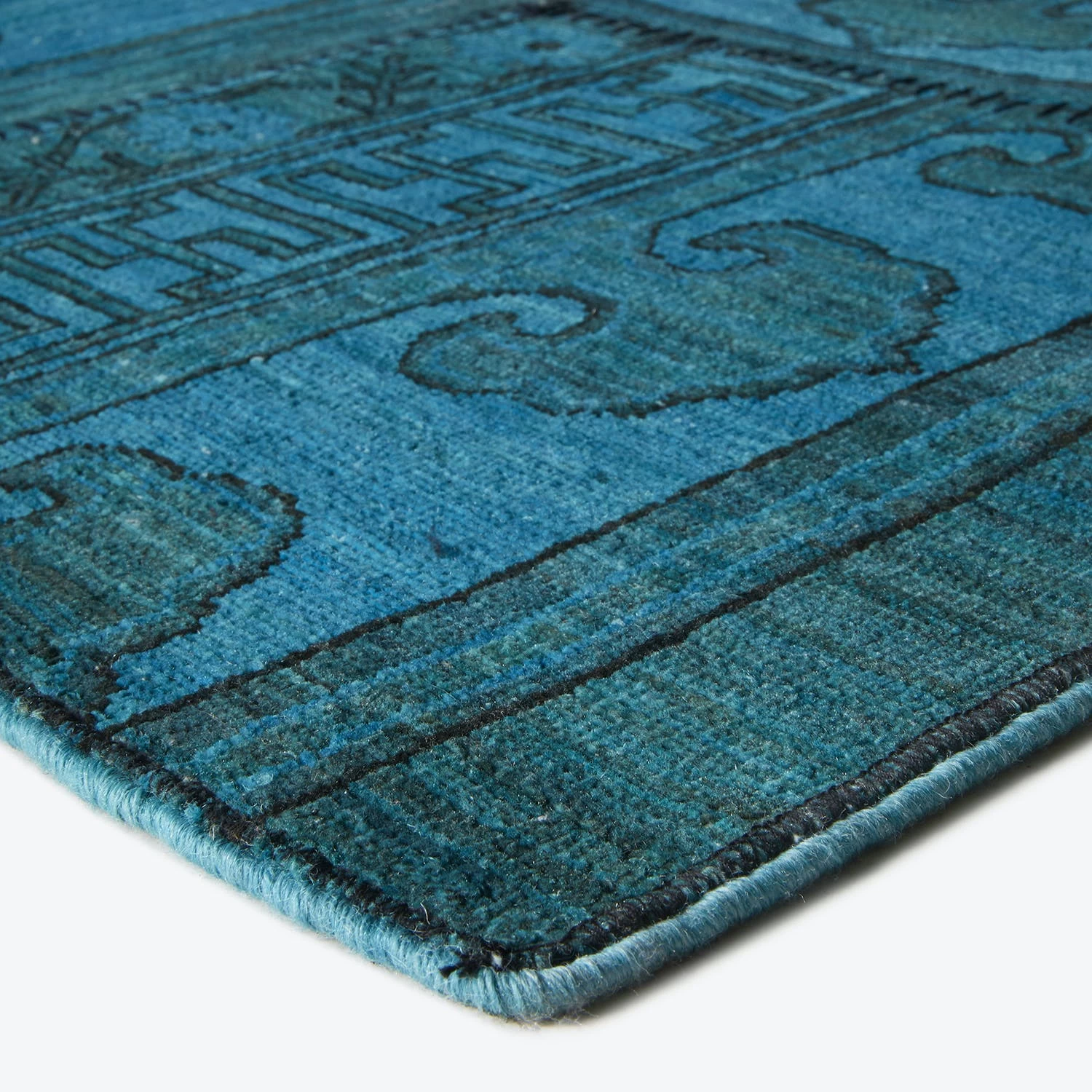 Blue Overdyed Wool Rug - 5'11" X 9' 5 Blue Overdyed Wool Rug - 5'11" X 9' - Image 3