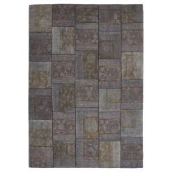 Brown Patchwork Wool Rug - 8'6" X 12'4"
