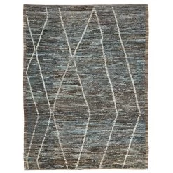 Grey Moroccan Wool Rug - 9'7" X 12'4"