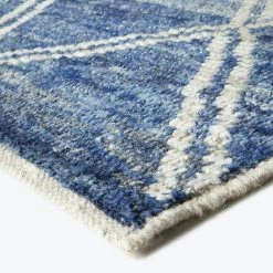 Blue Moroccan Wool Rug - 10' X 12'5" 7 Blue Moroccan Wool Rug - 10' X 12'5" -Home Comprehensive Shop 1620465 c