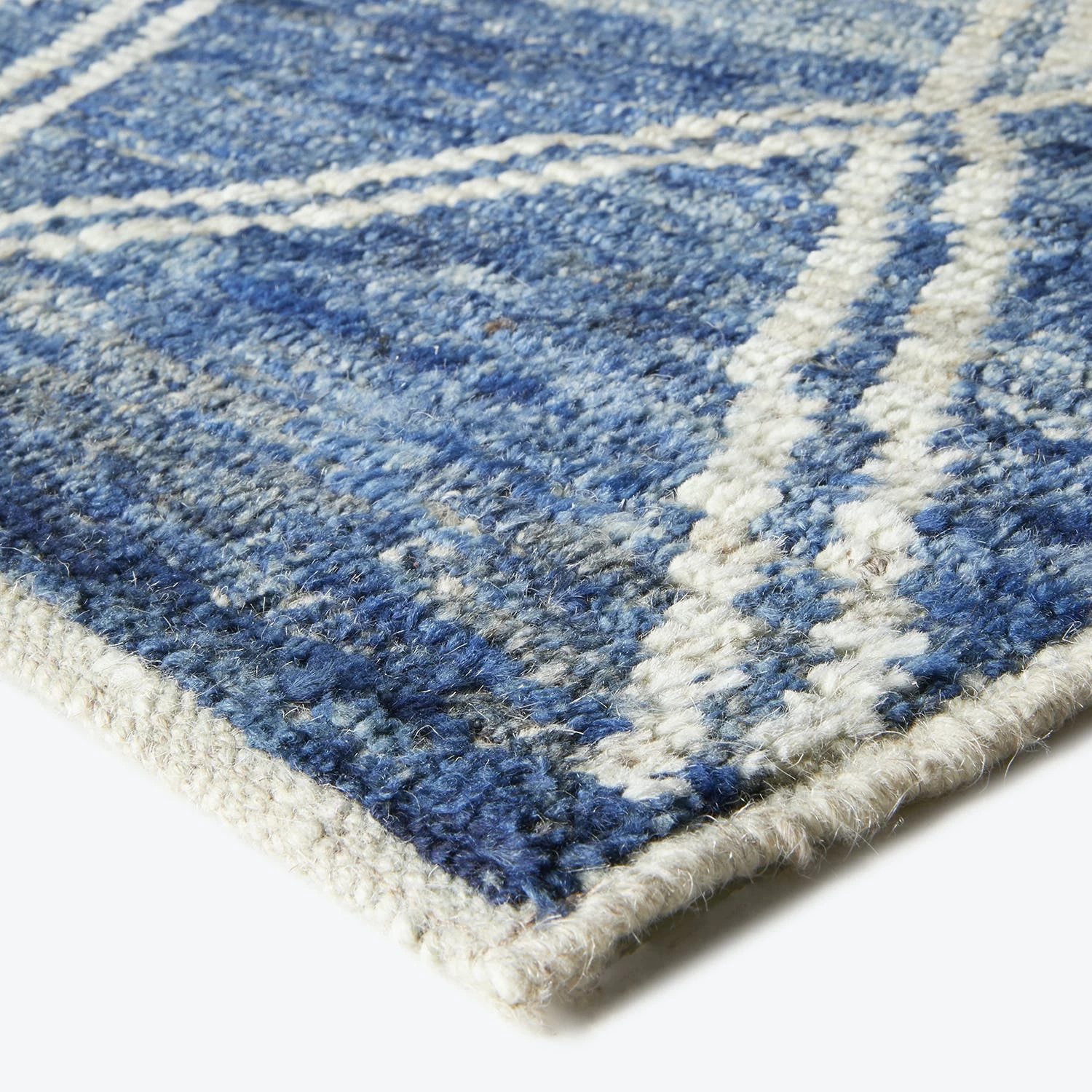 Blue Moroccan Wool Rug - 10' X 12'5" 5 Blue Moroccan Wool Rug - 10' X 12'5" - Image 3