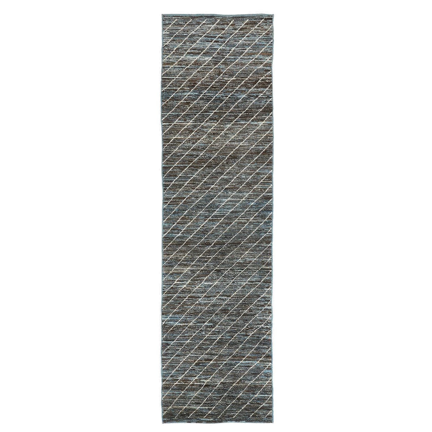 Grey Moroccan Wool Runner - 3'1" X 11'3" 3 Grey Moroccan Wool Runner - 3'1" X 11'3"