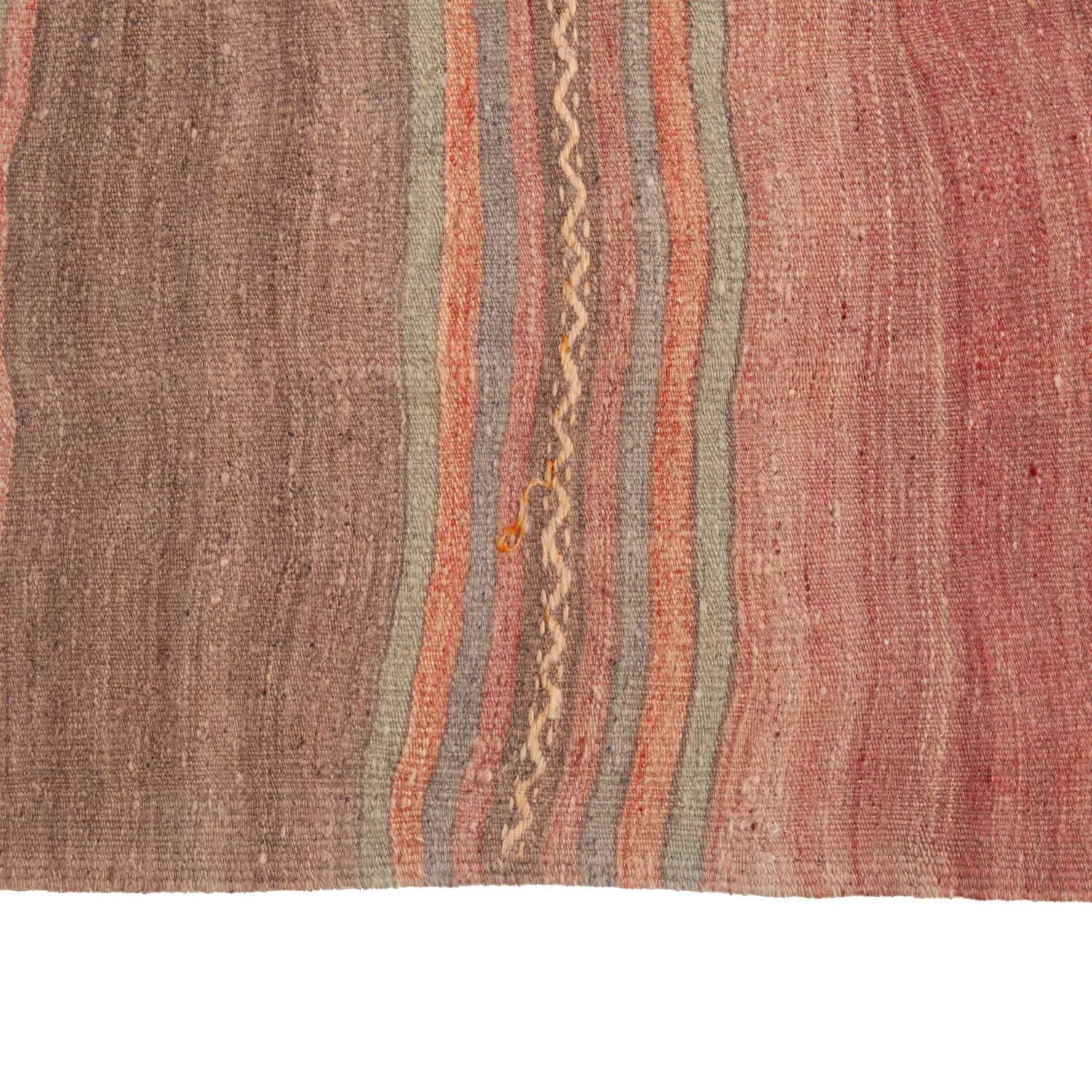 Multicolored Stripe Vintage Flatweave Anatolian Wool Runner - 4'9" X 14'7" 7 Multicolored Stripe Vintage Flatweave Anatolian Wool Runner - 4'9" X 14'7" - Image 5