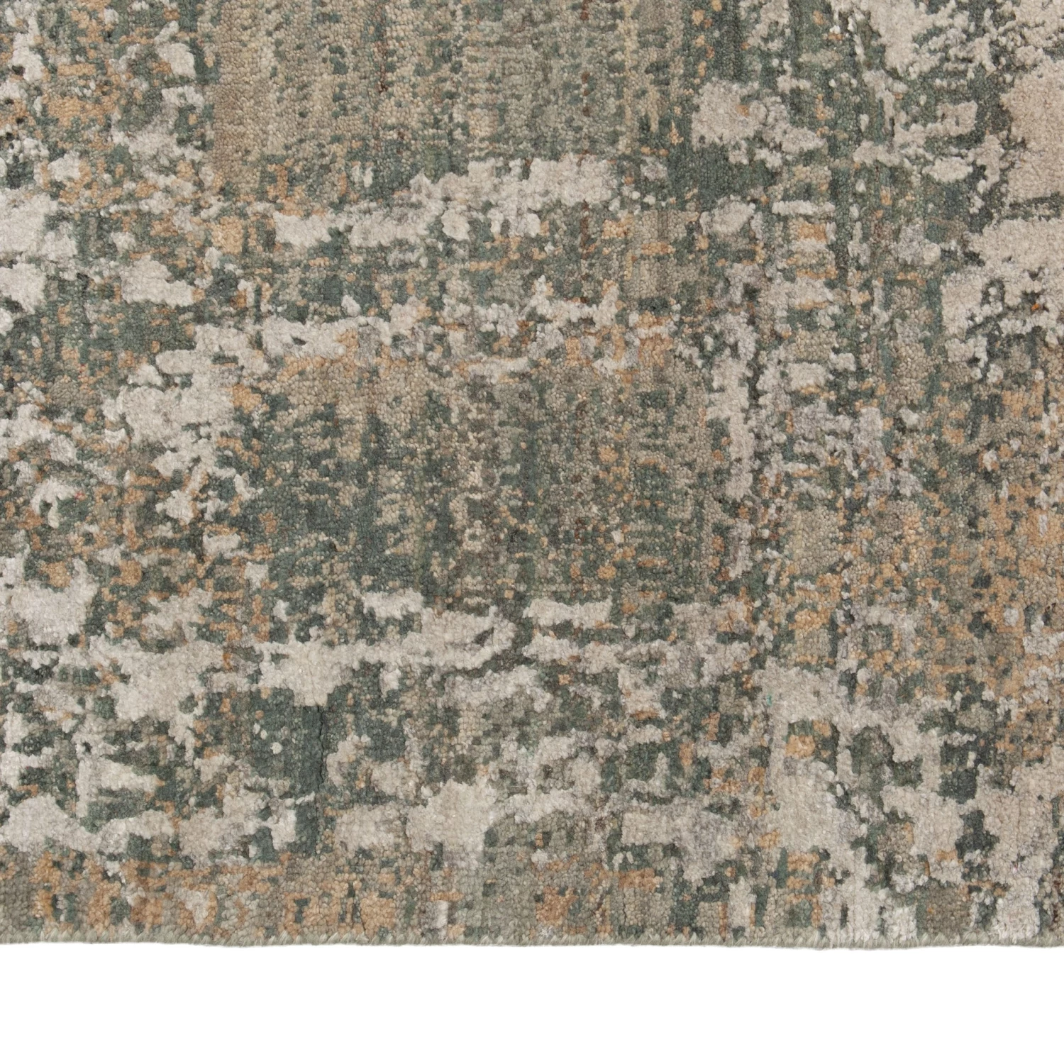 Grey Modern Wool Silk Blend Rug - 11'1" X 13'10" 7 Grey Modern Wool Silk Blend Rug - 11'1" X 13'10" - Image 5