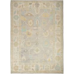 Grey Traditional Wool Rug - 8'9" X 12'