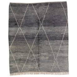 Grey Moroccan Wool Rug - 11'6" X 13'1"