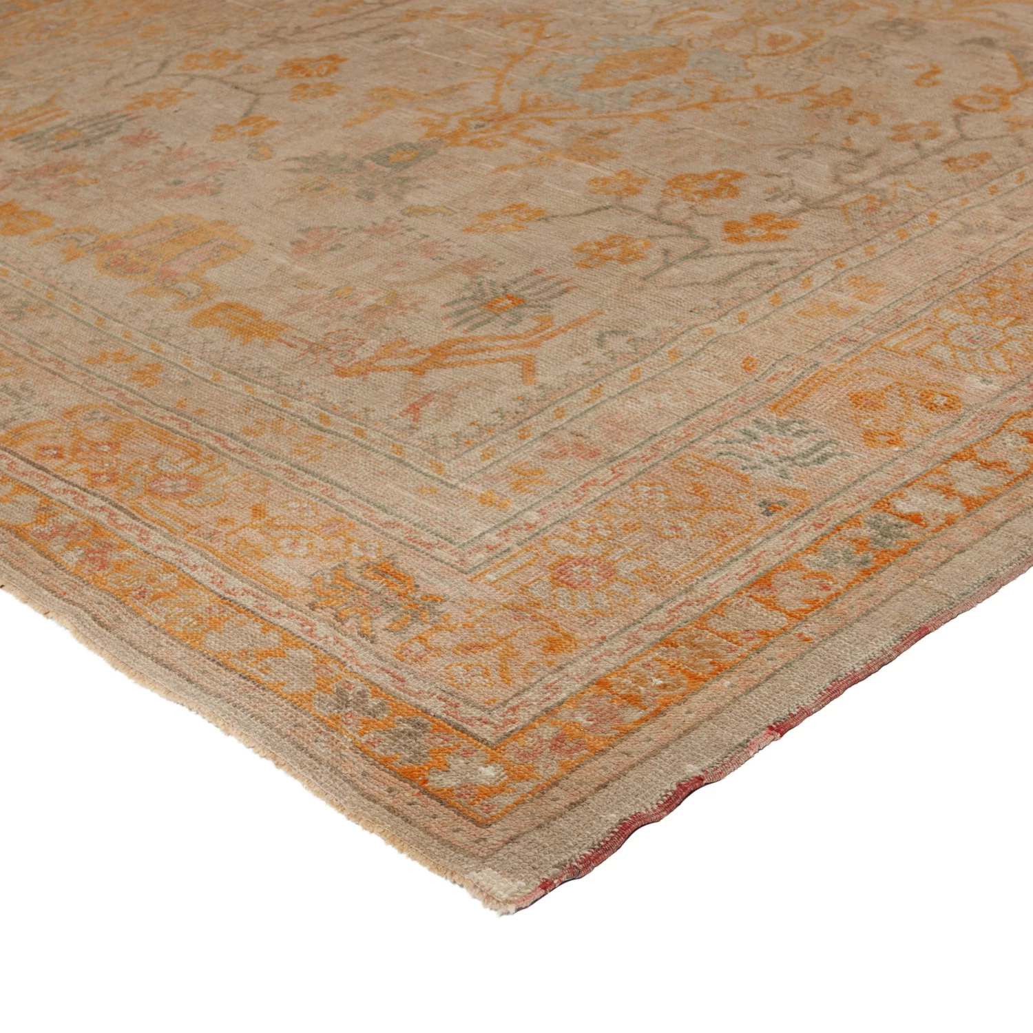 Beige Vintage Traditional Wool Oushak Rug - 8'2" X 11'7" 5 Beige Vintage Traditional Wool Oushak Rug - 8'2" X 11'7" - Image 3
