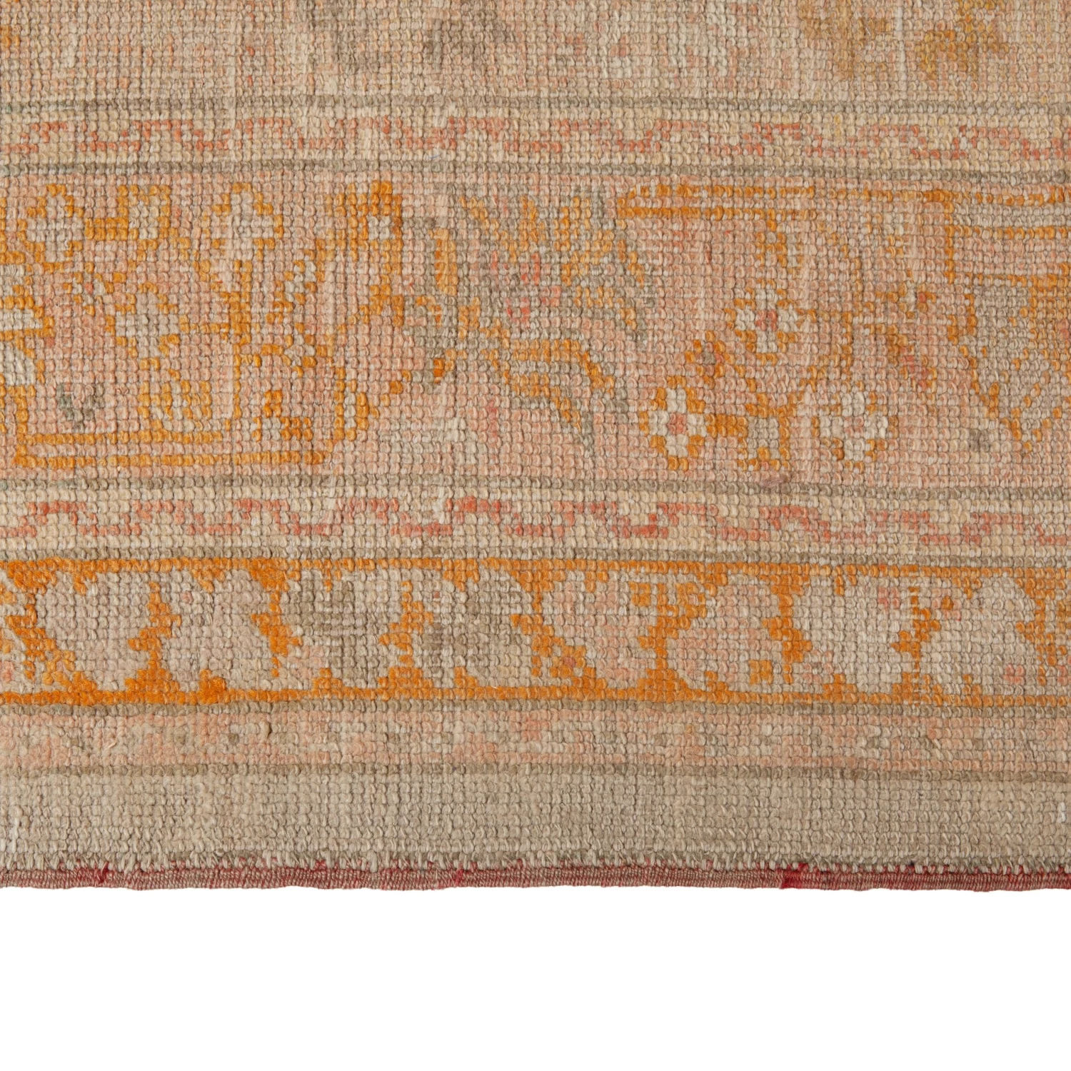 Beige Vintage Traditional Wool Oushak Rug - 8'2" X 11'7" 7 Beige Vintage Traditional Wool Oushak Rug - 8'2" X 11'7" - Image 5