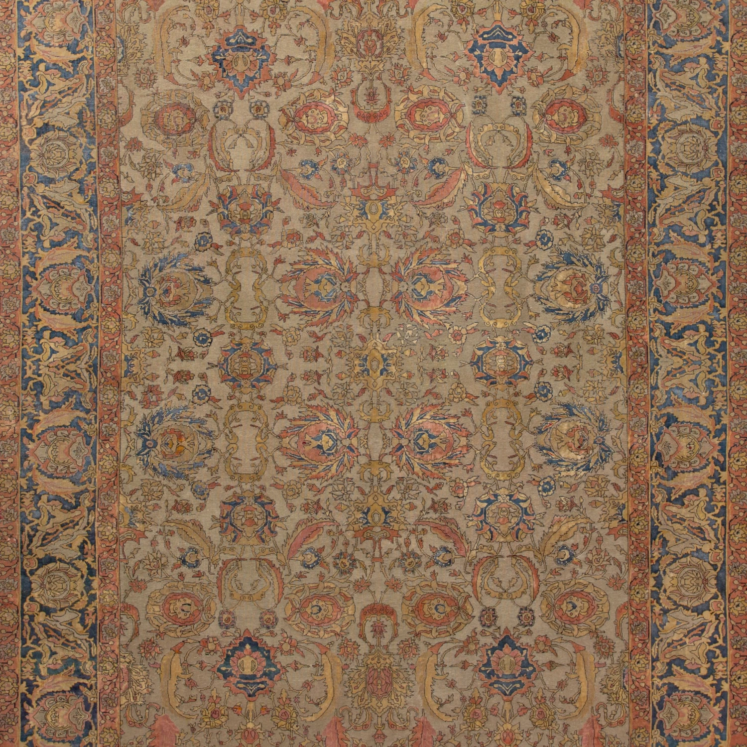 Beige Vintage Traditional Wool Rug - 8'7" X 12'9" 4 Beige Vintage Traditional Wool Rug - 8'7" X 12'9" - Image 2