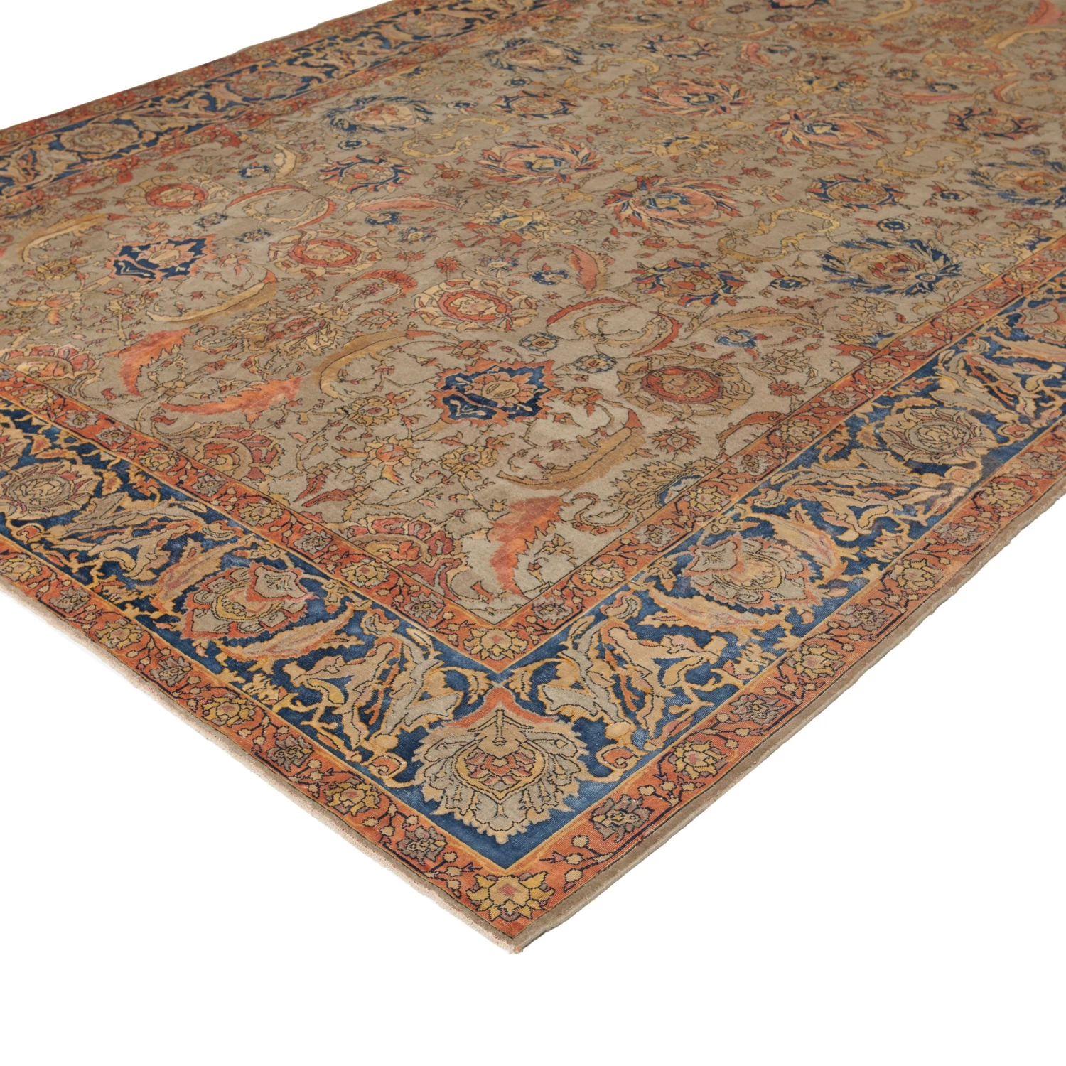 Beige Vintage Traditional Wool Rug - 8'7" X 12'9" 5 Beige Vintage Traditional Wool Rug - 8'7" X 12'9" - Image 3