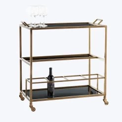 Antique Brass Bar Cart