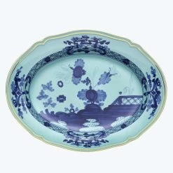 Ginori 1735 Oriente Iris Gold Oval Flat Platter
