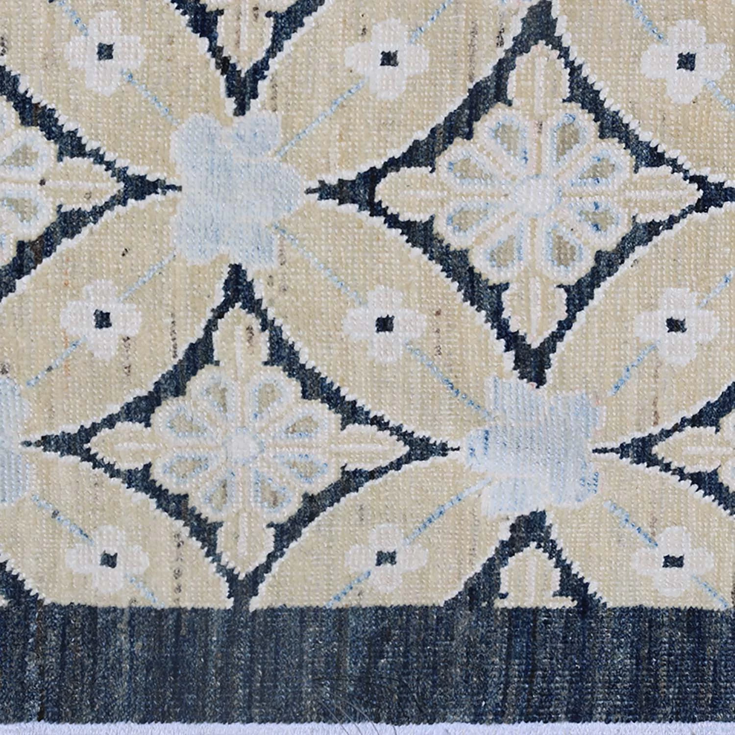 Blue Modern Wool Rug - 9'1" X 12' 4 Blue Modern Wool Rug - 9'1" X 12' - Image 2