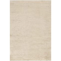Beige Textured Wool Rug - 6' X 9'