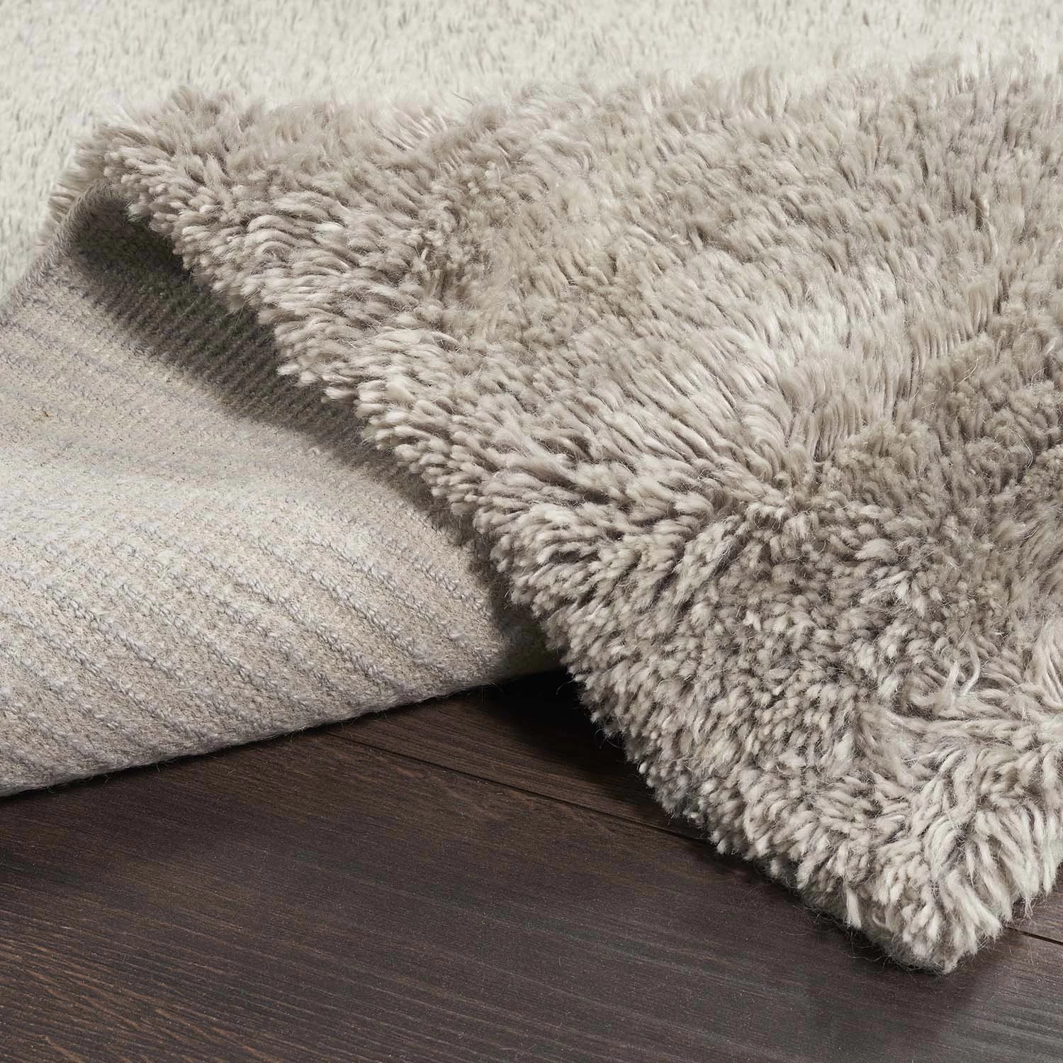 Beige Textured Wool Rug - 9'3" X 12'1" 7 Beige Textured Wool Rug - 9'3" X 12'1" - Image 5