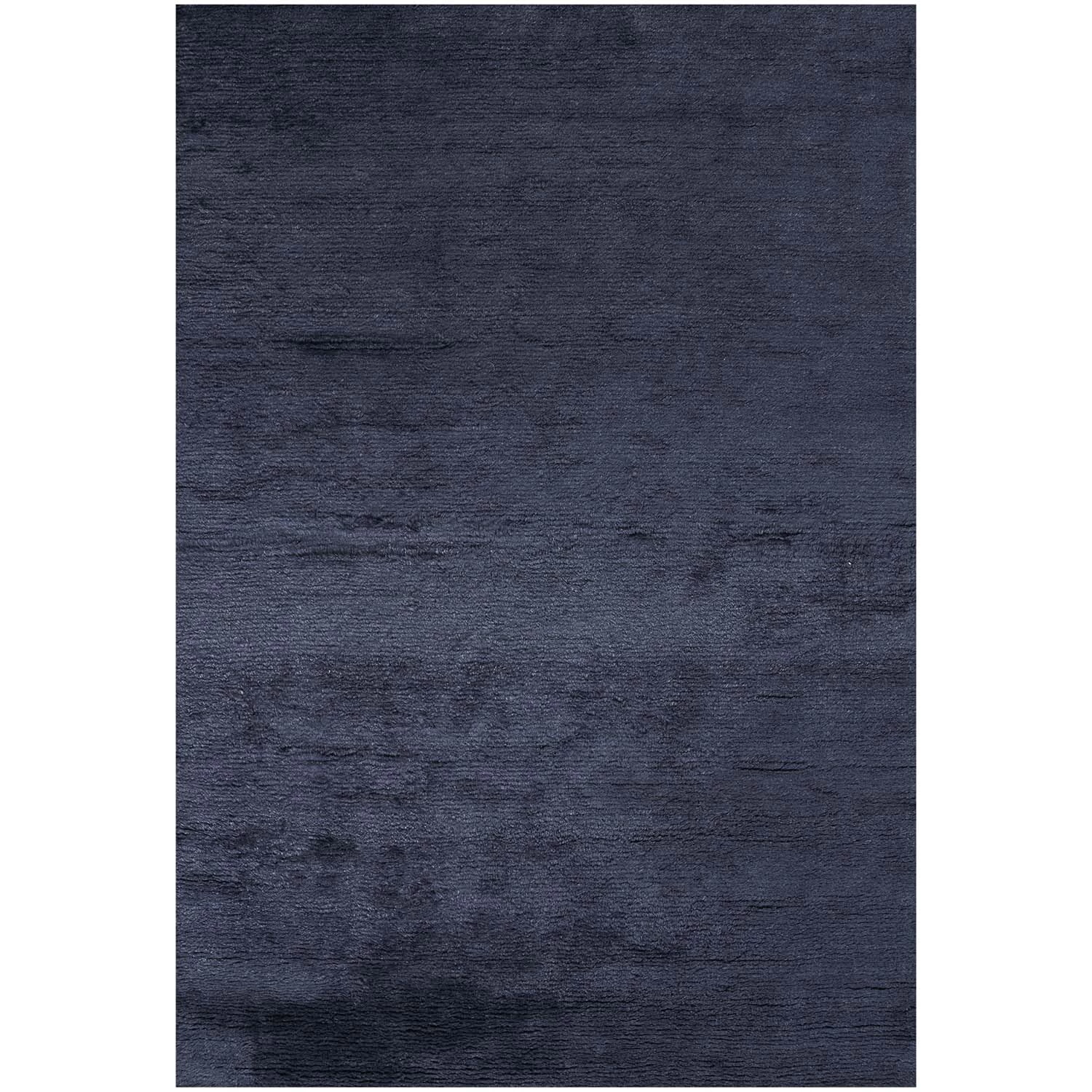 Blue Textured Wool Rug - 6'2" X 9'1" 3 Blue Textured Wool Rug - 6'2" X 9'1"