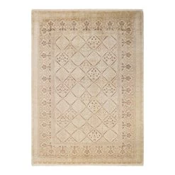Beige Traditional Wool Rug - 6' X 8'3"