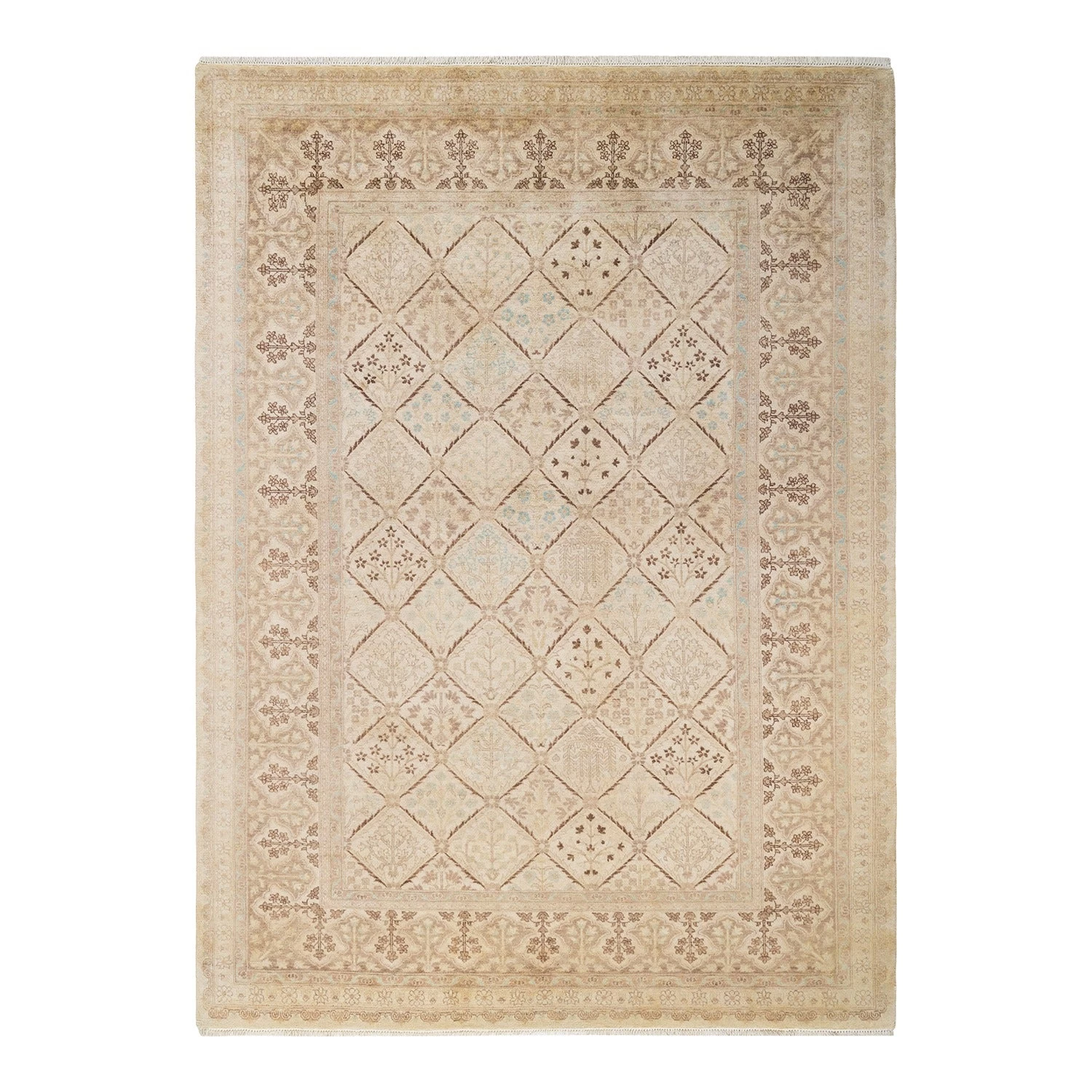 Beige Traditional Wool Rug - 6' X 8'3" 3 Beige Traditional Wool Rug - 6' X 8'3"