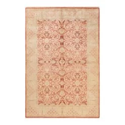 Orange Traditional Wool Rug - 6'1" X 9'