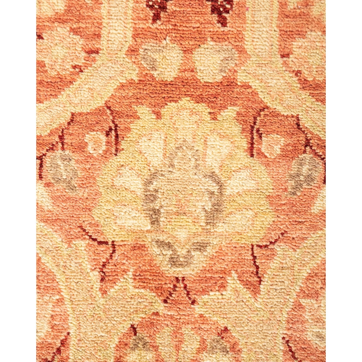 Orange Traditional Wool Rug - 6'1" X 9' 4 Orange Traditional Wool Rug - 6'1" X 9' - Image 2