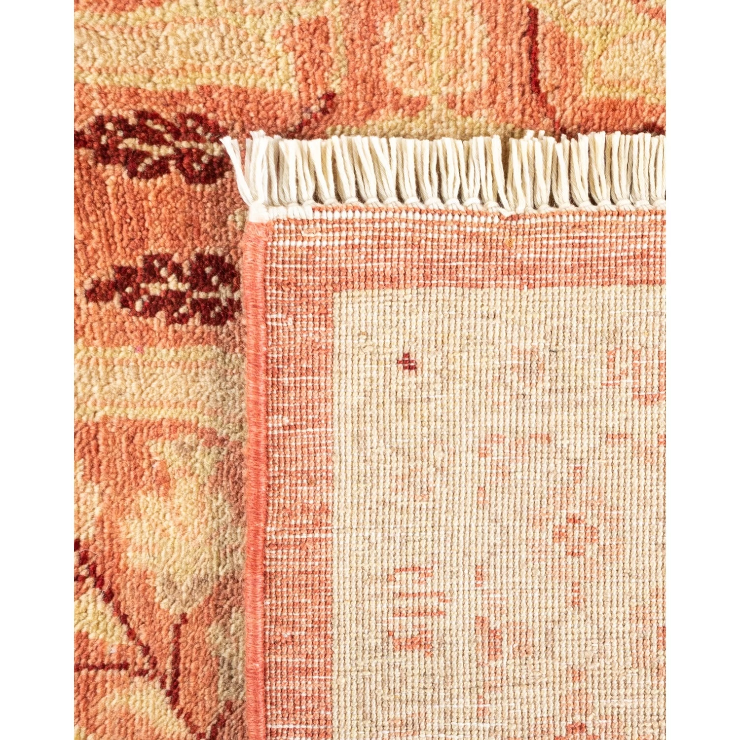 Orange Traditional Wool Rug - 6'1" X 9' 7 Orange Traditional Wool Rug - 6'1" X 9' - Image 5