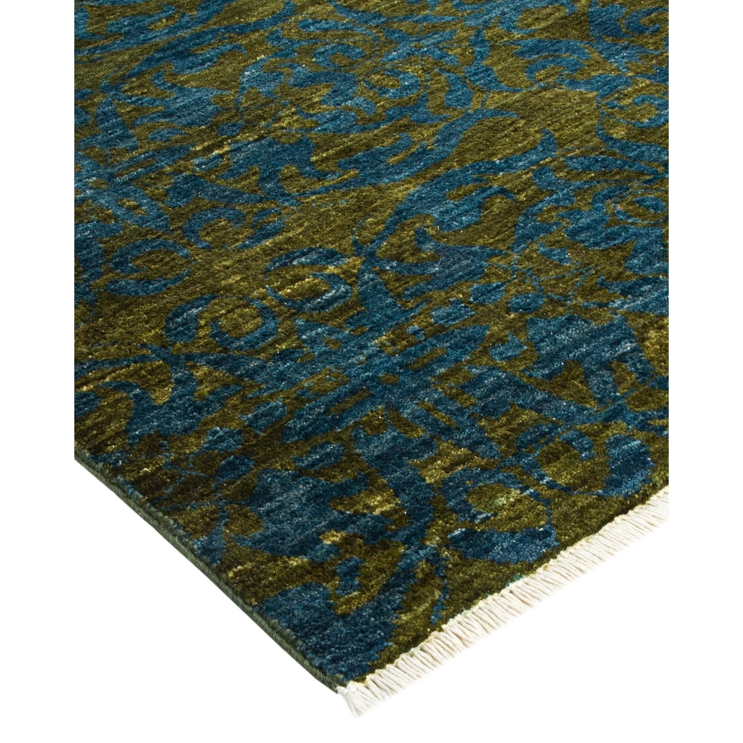 Green Transitional Wool Rug - 9'10" X 14'4" 4 Green Transitional Wool Rug - 9'10" X 14'4" - Image 2