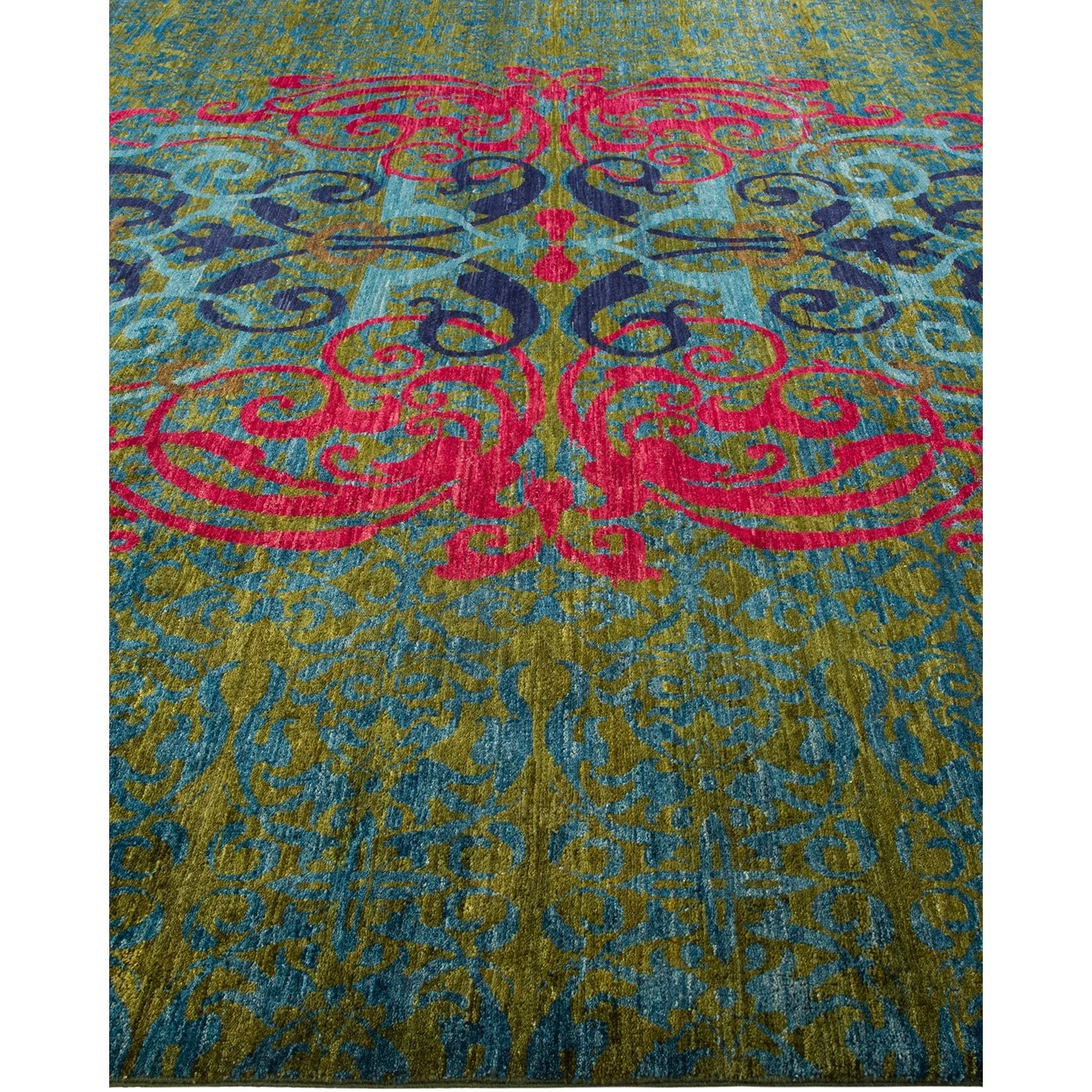 Green Transitional Wool Rug - 9'10" X 14'4" 6 Green Transitional Wool Rug - 9'10" X 14'4" - Image 4
