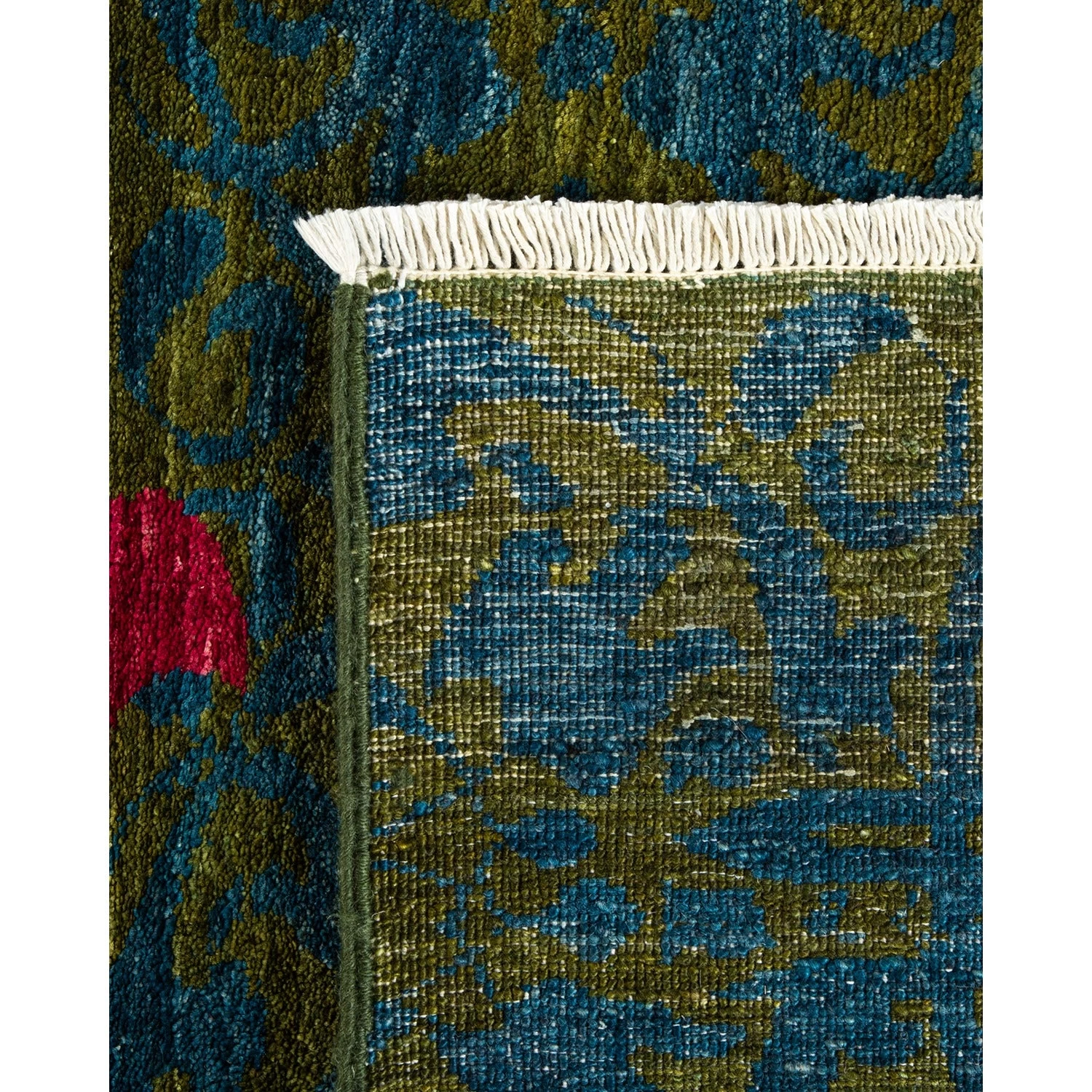 Green Transitional Wool Rug - 9'10" X 14'4" 7 Green Transitional Wool Rug - 9'10" X 14'4" - Image 5