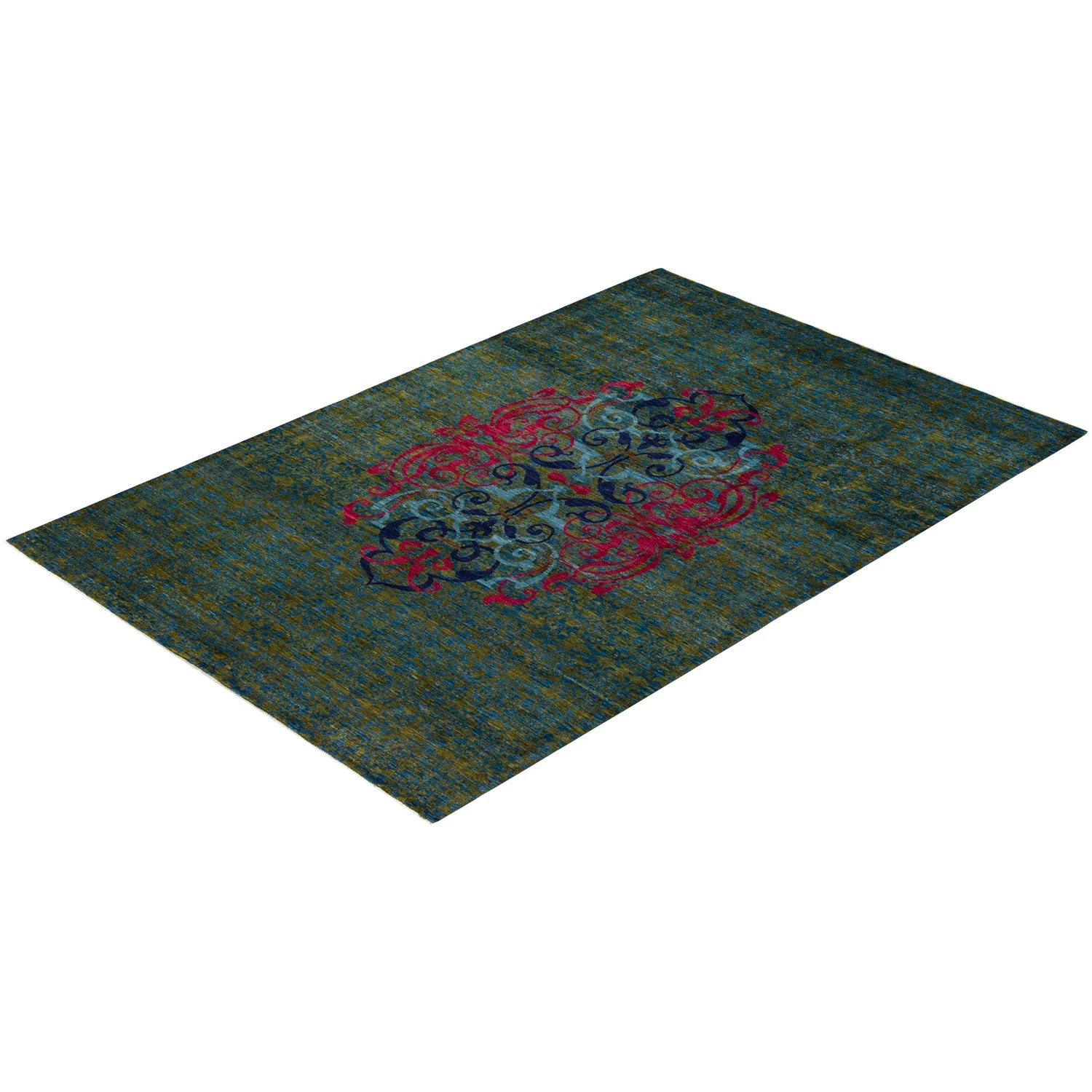 Green Transitional Wool Rug - 9'10" X 14'4" 10 Green Transitional Wool Rug - 9'10" X 14'4" - Image 8