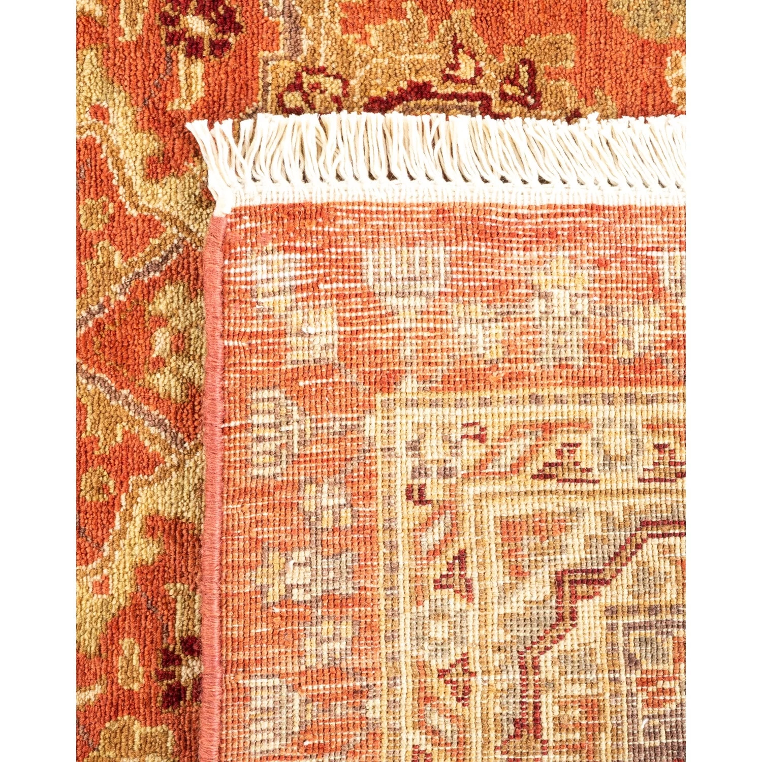 Orange Traditional Wool Rug - 8'3" X 8'4" 7 Orange Traditional Wool Rug - 8'3" X 8'4" - Image 5
