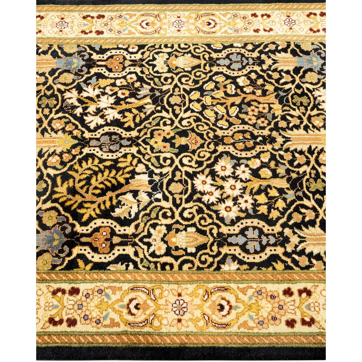 Black Traditional Wool Runner - 2'6" X 10'5" 6 Black Traditional Wool Runner - 2'6" X 10'5" - Image 4