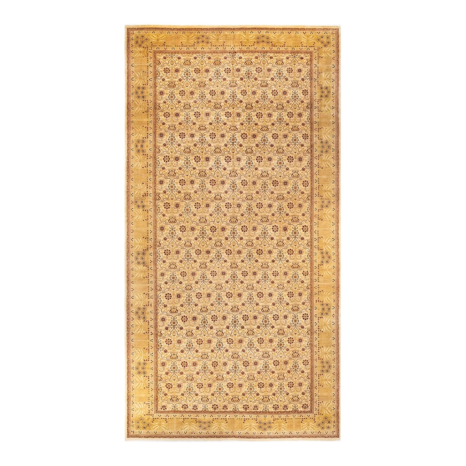 Beige Traditional Wool Rug - 8'1" X 16'3" 3 Beige Traditional Wool Rug - 8'1" X 16'3"
